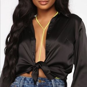 Fashion Nova Neon Yellow Body Chain